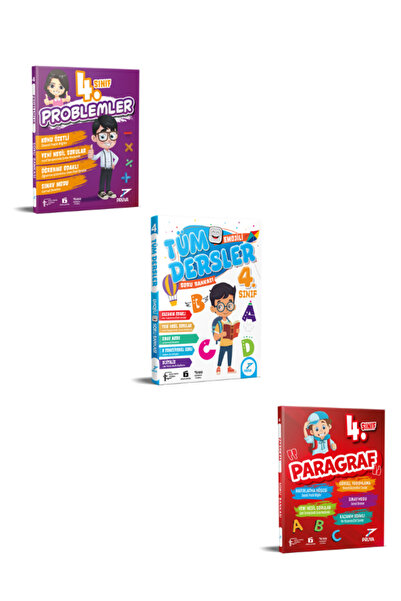 Pruva Akademi PRUVA 4. SINIF PARAGRAF+PROBLEM+TÜM DERSLER SORU BANKASI(3 KİTAP)