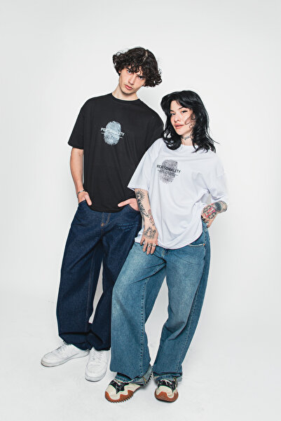 Sekizbiraltı Personality Printed Oversize Unisex Λευκό Tshirt