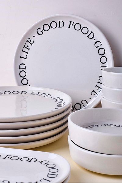 Perotti Good 14-Piece Ceramic Breakfast Set for 6 People