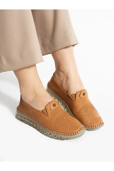 ALEMDAR AYAKKABI Vamos Tan Genuine Leather Women's Shoes