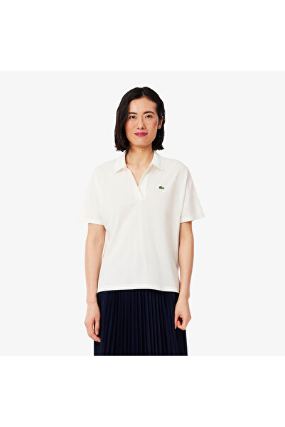 Lacoste Kadın Relaxed Fit Krem Polo