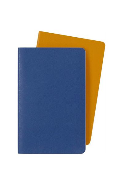 Moleskine Set de 2 blocnotes Volant fără căptușeală, dimensiune de buzunar, albastru, galben chihlimbar