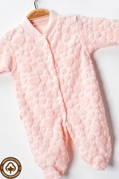 Miniel 3-6-9 Months Unisex Baby Onesie - Patterned Towel Fabric, Cotton Booties