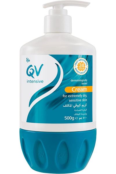 Qv QV Intensive Moisturising Cream, 500g - Moisturiser for dry and sensitive skin, fragrance-free