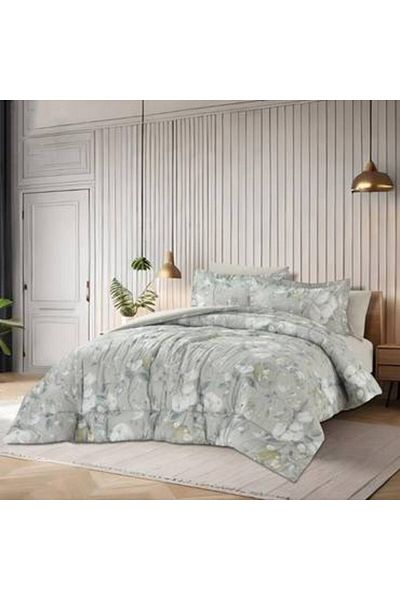Canon 3-Piece Cotton Checked Single Bedspread - Cannon Hana 200 Stitch Count with Stitched Filling
