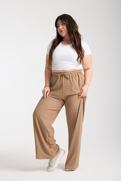 ALİKA Women's Plus Size Elastic Palazzo Pants