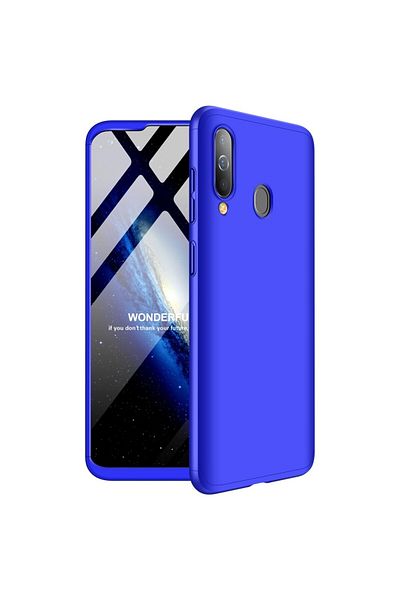 REDz Accessories Husă Gkk 360 de grade, compatibilă cu Samsung A60, albastră, 3 componente articulate, protecție totală