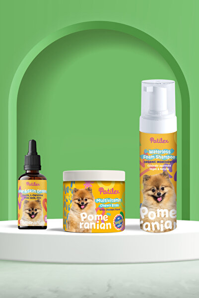Patilex Pomeranian Köpekler için Tüy Sağlığı Damlası, Mamasına/Suyuna, Dökülme Önleyici, Yavru Yetişkin