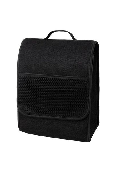 zola Geantă organizator pentru portbagaj, mânere solide, capac cu închidere cu velcro, neagră, 26 x 14,5 x 33 cm
