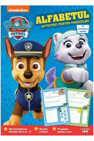 Editura Litera Patrula Catelusilor. Alfabetul. Activitati pentru prescolari