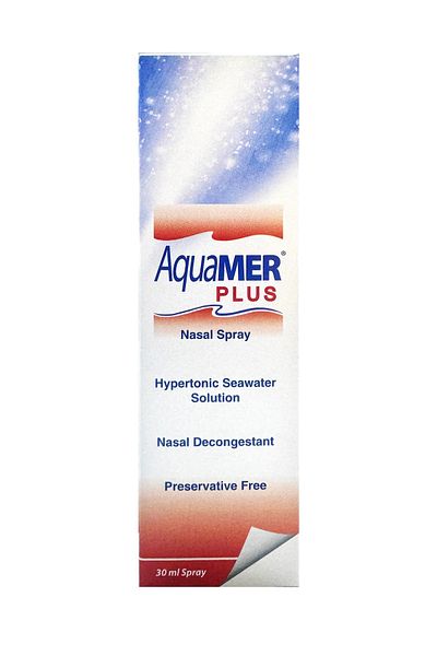 Aqua Aquamer Plus Nasal Spray Hypertonic Seawater Solution 30ml