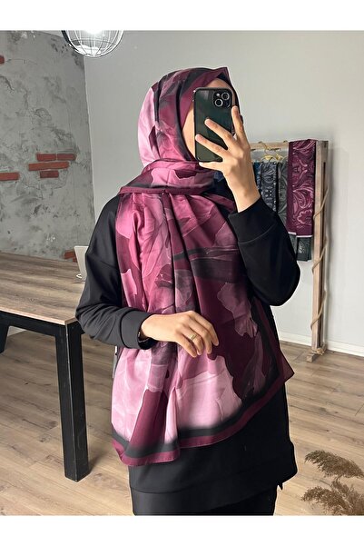 Merwiss Lotus Desen Soft Mürdüm Şal