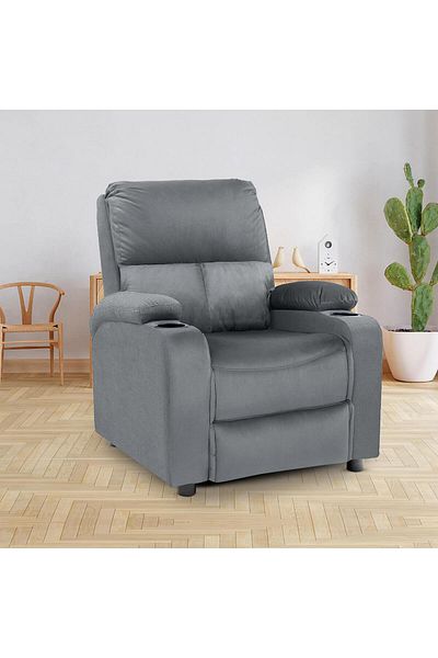 BACK COMFORT Alpha Pro | Velvet Classic Cinematic Recliner Chair with Cups Holder
