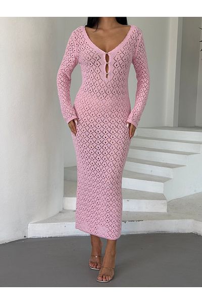 kenza'a Rochie de damă cu decolteu în V ajurata