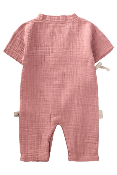 Cigit Organic Double Breasted Muslin Jumpsuit 0-9 Months Coral