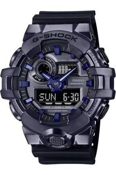 Casio ساعة جي-شوك جي-ستيل أرجوانية للرجال، تناظرية ورقمية - GM-700P-6ADR