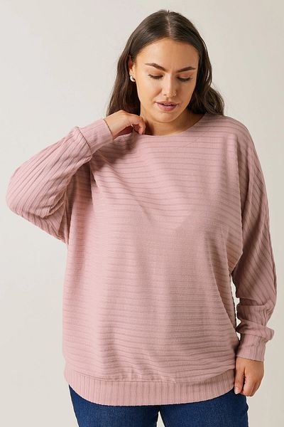 Stil Diva Long Sleeve Crew Neck Plus Size Blouse - 615589