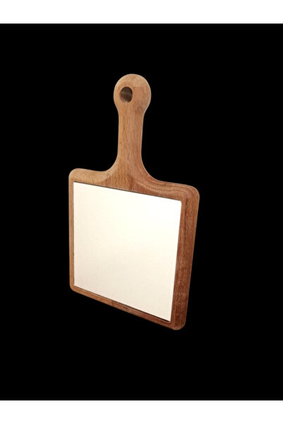 MyDafni İçi 20x20 Kare Ham Çini Bisküvisi ve Ahşap Kesme Tahtası Şeklinde Sunumluk