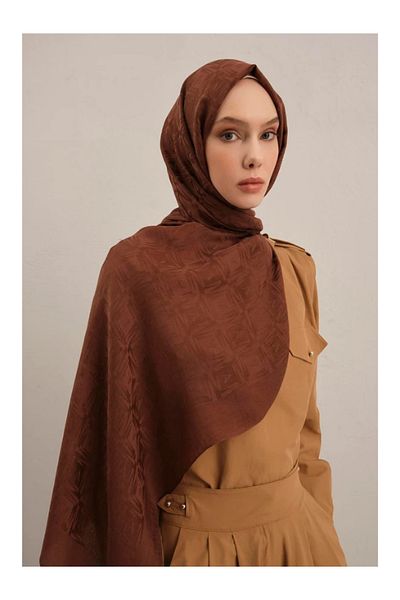 Armine Lyocell Naia Square Monogram Shawl