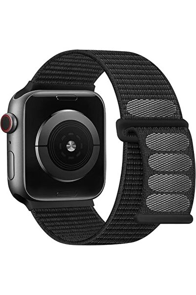 Alstrap Apple Watch 11-10 42mm 5 6 7 8 9 Se Uyumlu 38 40 41mm Kumaş Hasır Cır...