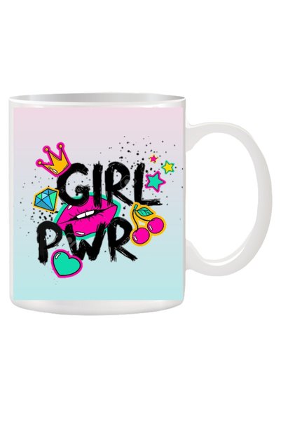 OEM Cană albă personalizată Girl Power, INOVATIX®. 330 ml