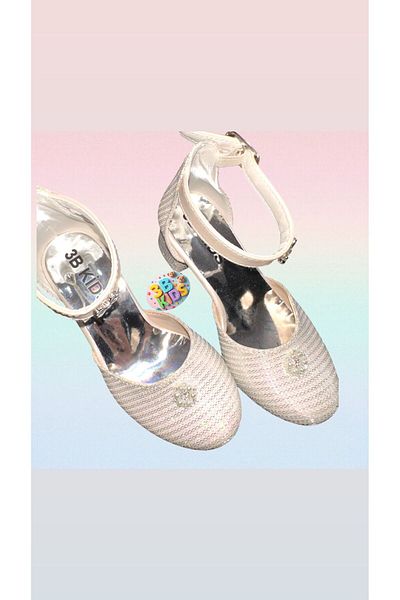 3b kids alb ecru sclipici piatră design pantofi cu toc pentru copii pantofi de nuntă pantofi de ziua de naștere