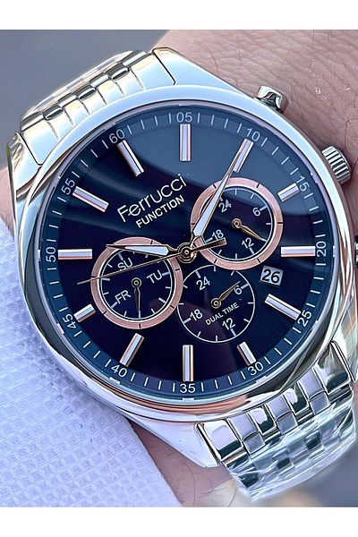 Ferrucci Steel Cord Internal Functions Active 30 Mt Water Resistant Men's Wristwatch F.Fg03550.04
