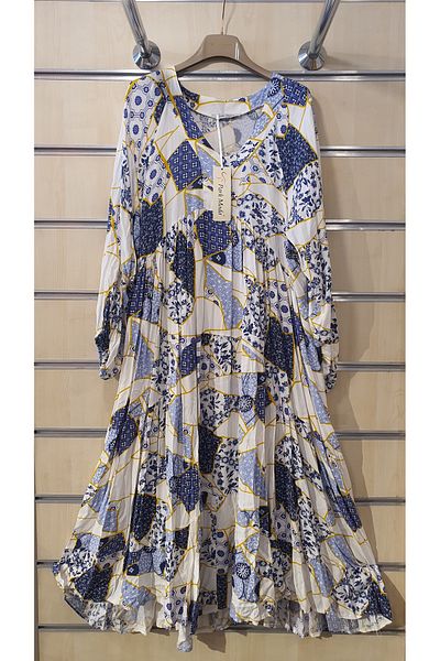 Park Moda Patterned Long Sleeve Viscosine Dress