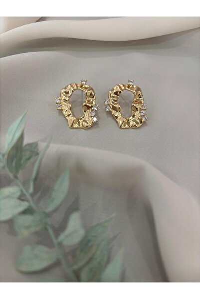 muheres أقراط من الفضة والذهب مطلية بحجر الزركون لا تفقد بريقها