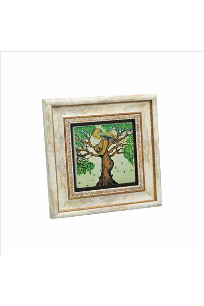 Sadrazam Tree Woman Printed Natural Stone Painting (20 X 20 Krg-148)