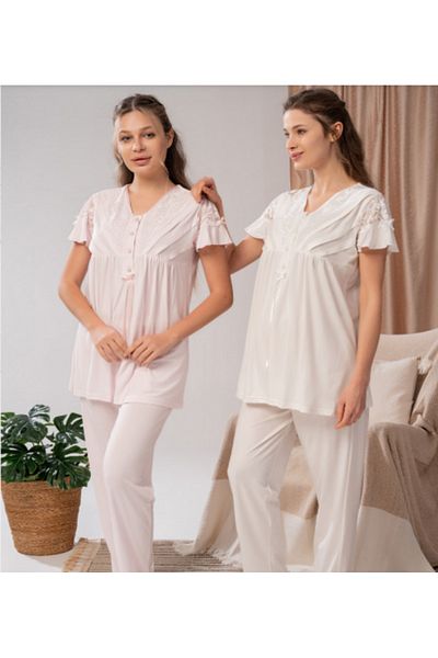 MissAyza Pointed Woven 3-Piece Pajama Set
