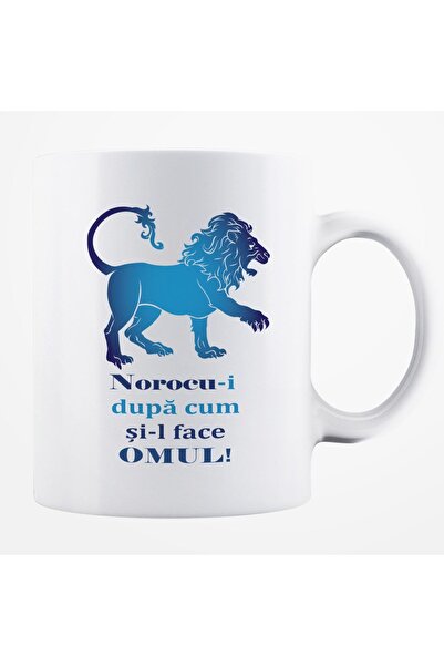 OEM Cană albă personalizată „Semn zodiacal LEU”, INOVATIX®. 330ml