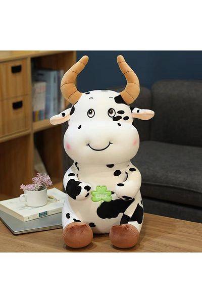 ABYZ Plush toy, Cowhide, velvety, size 28cm, black and white color ABYZ™
