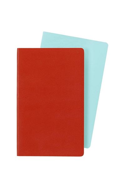 Moleskine Striped Volant Notepad Set of 2 L Size Orange Aqua Blue