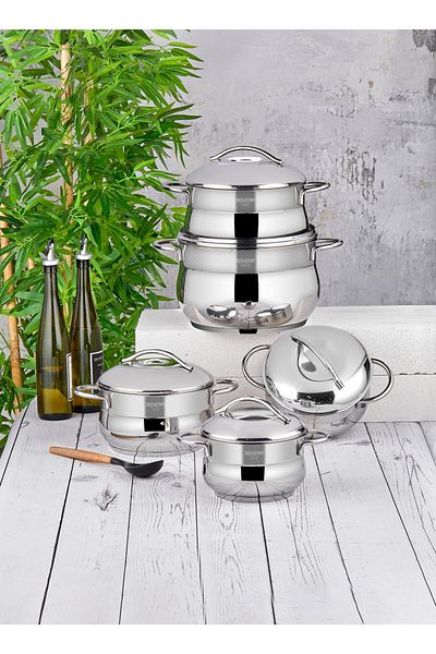 Bonera Globus 10 Piece Stainless Steel Cookware Set
