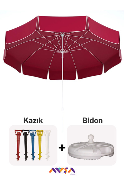 AVŞA Global Eğilebilir Plaj Bahçe Balkon Şemsiyesi Ince Branda Kumaş 2 Metre ...