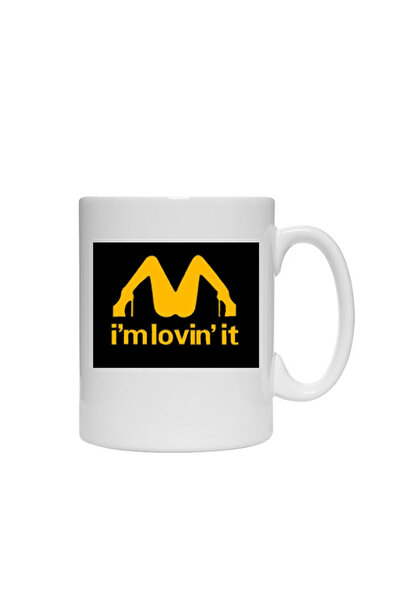 OEM Cană albă personalizată cu textul „I'm lovin'it”, INOVATIX®. 330 ml