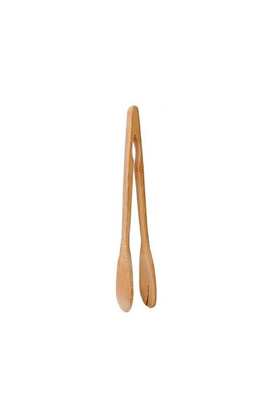 ilkatech Bamboo Natural Wooden Tongs 30cm