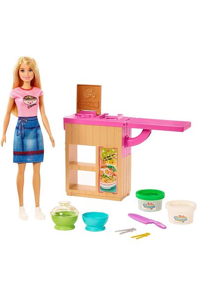 mattel Barbie playset prepares noodles