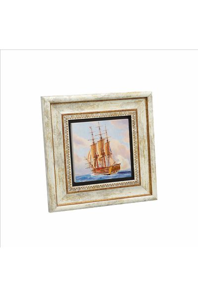 Sadrazam French Ship Official Printed Natural Stone Painting (20 X 20 Krg-132)