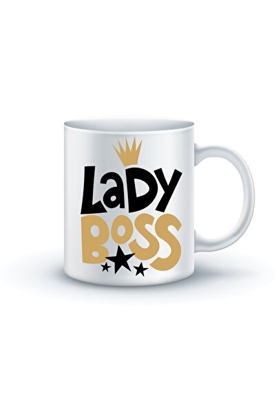 OEM Εξατομικευμένη λευκή κούπα Lady Boss, INOVATIX®. 330 ml