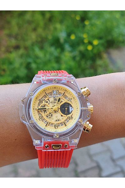 Universal Hublot Transparent Design Ful Function Men's Wristwatch
