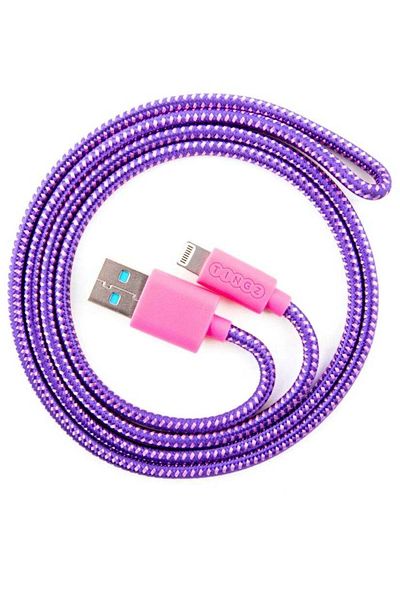 Tingz 1M Braided Lightning Cable Pink Blue (MFI-Certified)