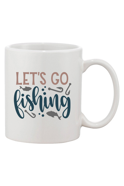 OEM Εξατομικευμένη λευκή κούπα 'Πάμε για ψάρεμα', INOVATIX®. 330 ml