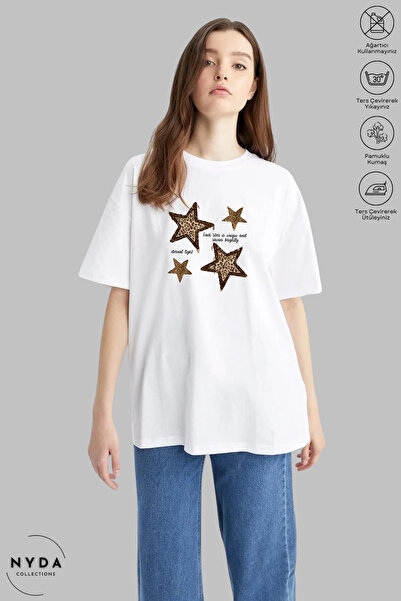 Nyda Collections Унісекс велосипедний комір із принтом леопарда, бавовняна фу...