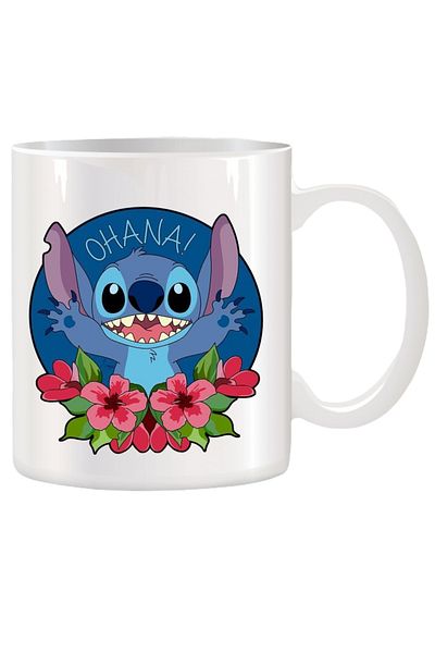OEM Cană ceramică albă personalizată Stitch (Lilo & Stitch), INOVATIX®. 330 ml