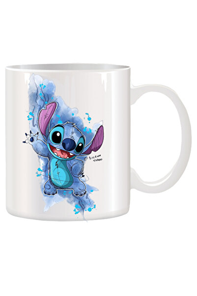 OEM Λευκή κεραμική κούπα με εξατομικευμένη βελονιά (Lilo and Stitch), INOVATI...