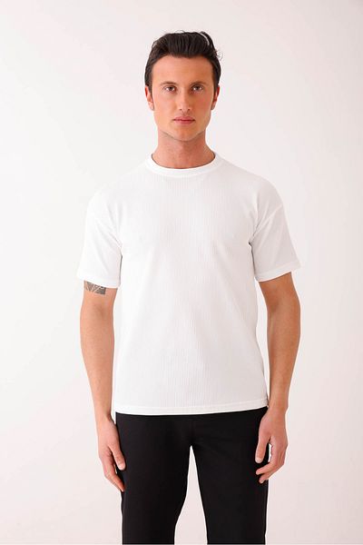 Decas SOLIS Slim Fit Basic T-Shirt - Λευκό