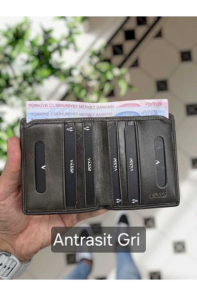 VİSSO 316 Genuine Leather Card Holder Wallet Men Women Use - Simple Polite Thin Model Leather Bag