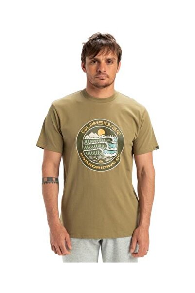 Quiksilver تي شيرت رياضي للرجال من Ev Three Seas Ss باللون الأخضر EQYZT08051-...